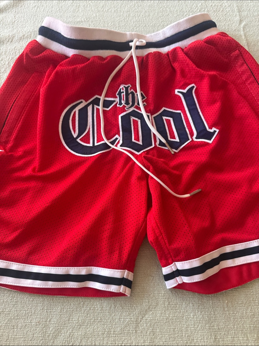 Red 'The Cool' Mesh Athletic Shorts for Men